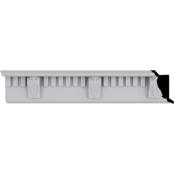 Ekena Millwork 5 3/4"H x 3 7/8"P x 6 3/4"F x 94 1/2"L, (10 5/8" Repeat), Dentil With Bead Crown Moulding MLD06X03X06DE - main